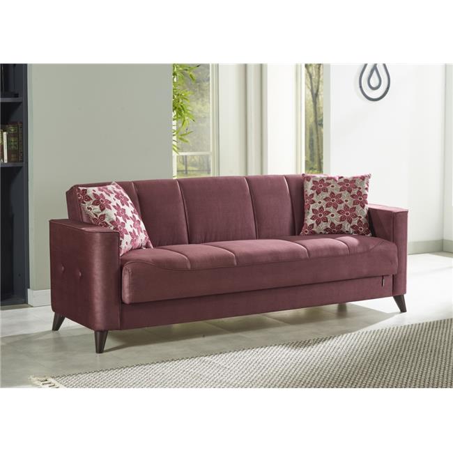 Furnia  32 x 85 x 33 in. Midas 3 Seat Sleeper, Dusty Rose