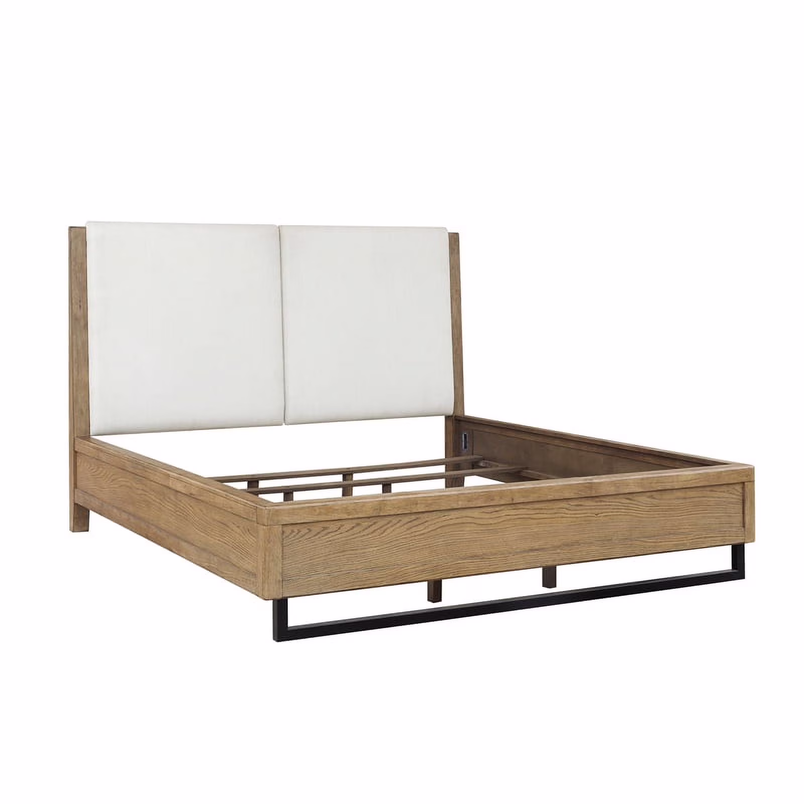 Pemberly Row Fabric & Wood California King Bed in Natural/Cream