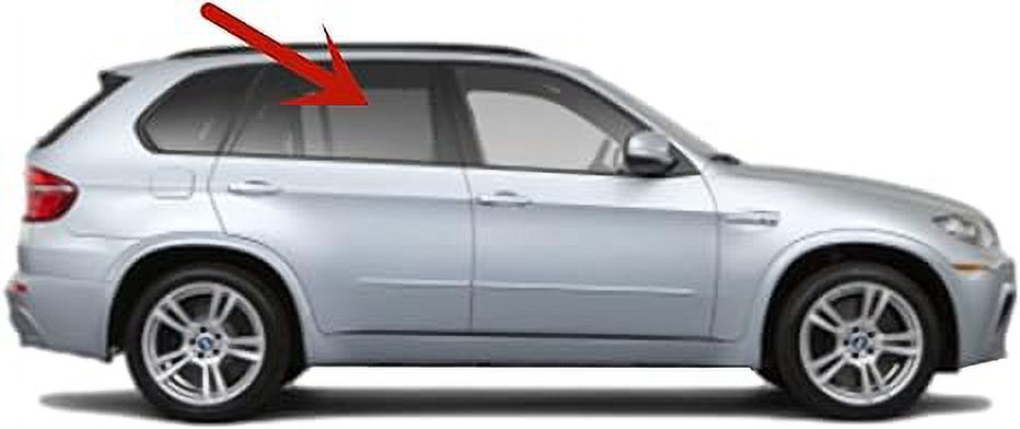 Passenger Right Side Rear Door Window Door Glass Compatible with BMW X5 2007-2013 Models