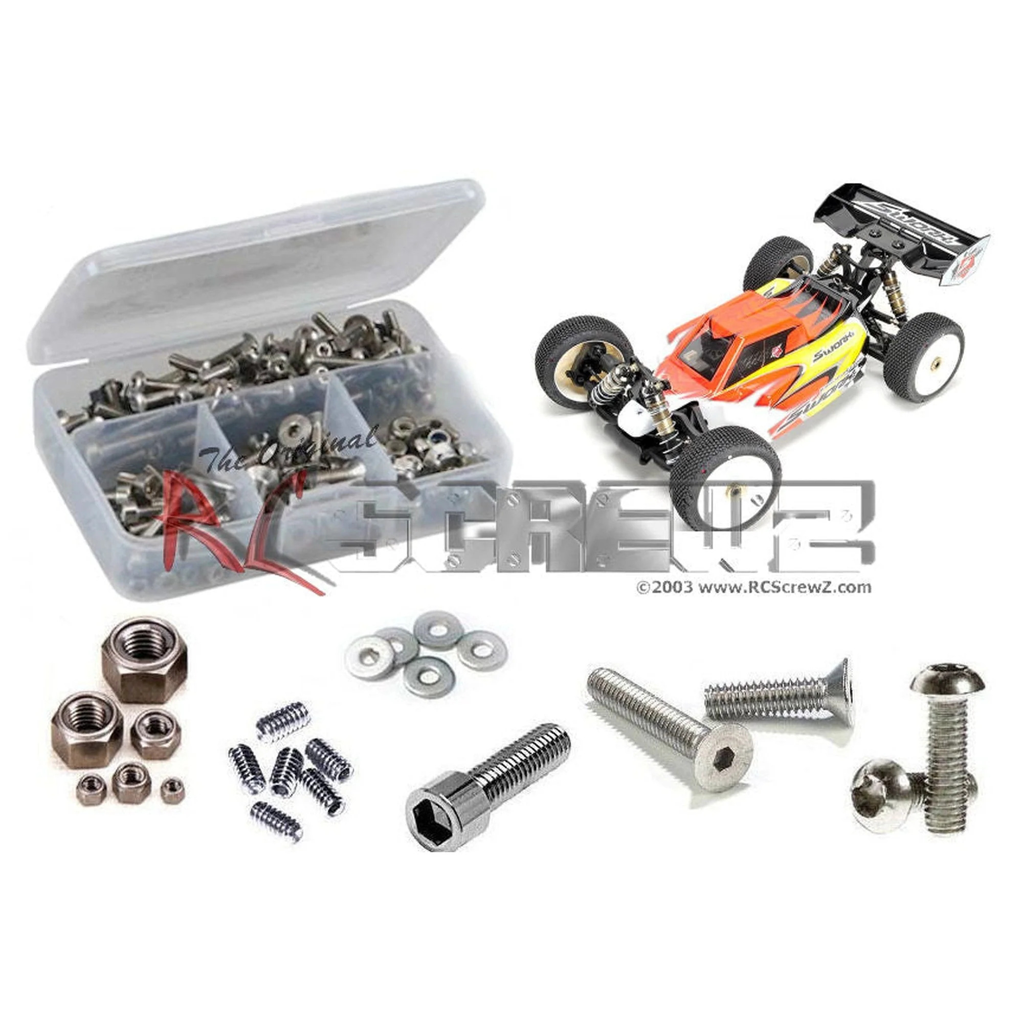 RCScrewZ Stainless Screw Kit swz006 for SWorkZ S35-2E 1/8th Buggy #910024 RC Car - Complete Set