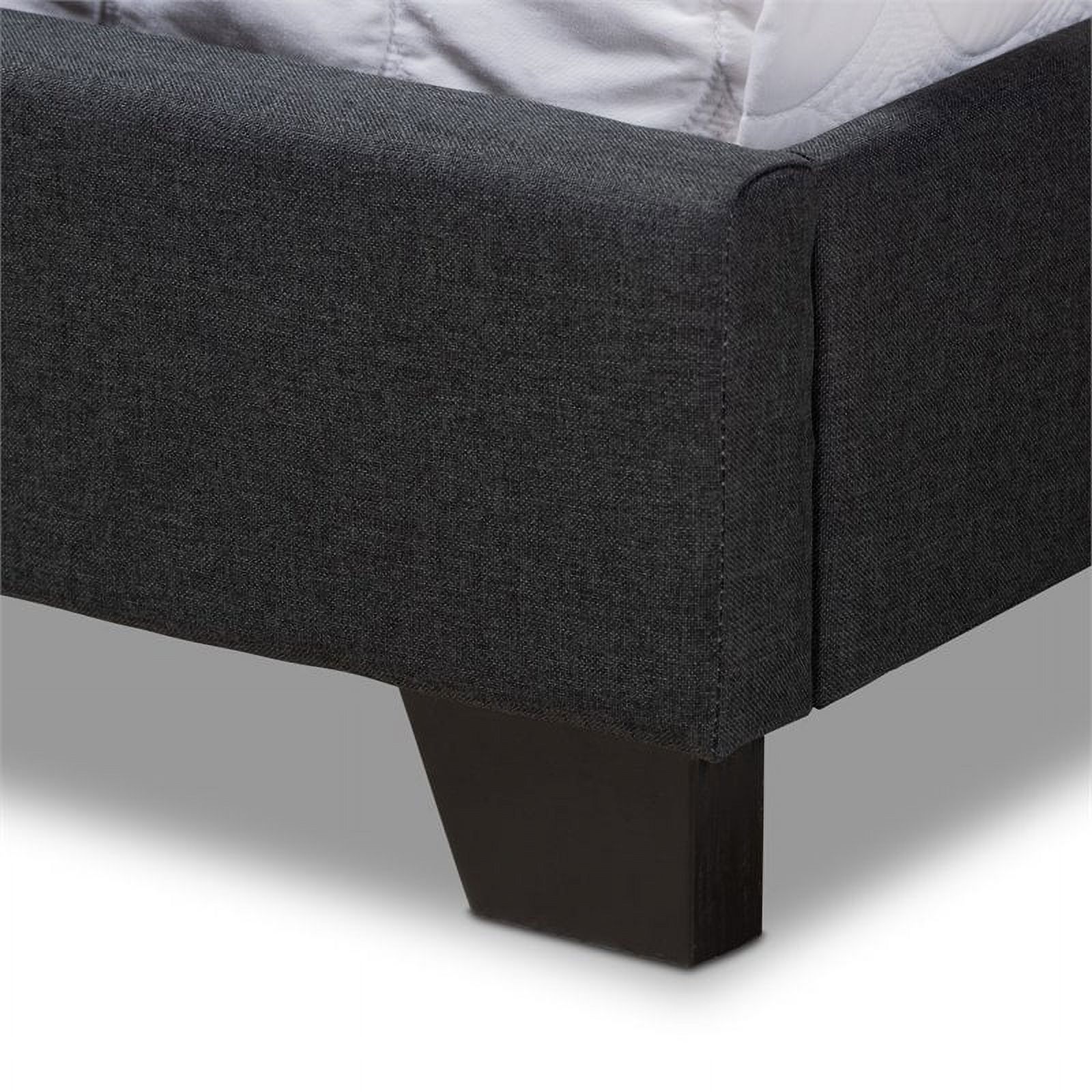 Bowery Hill Fabric Tufted Full Bed in Charcoal Grey