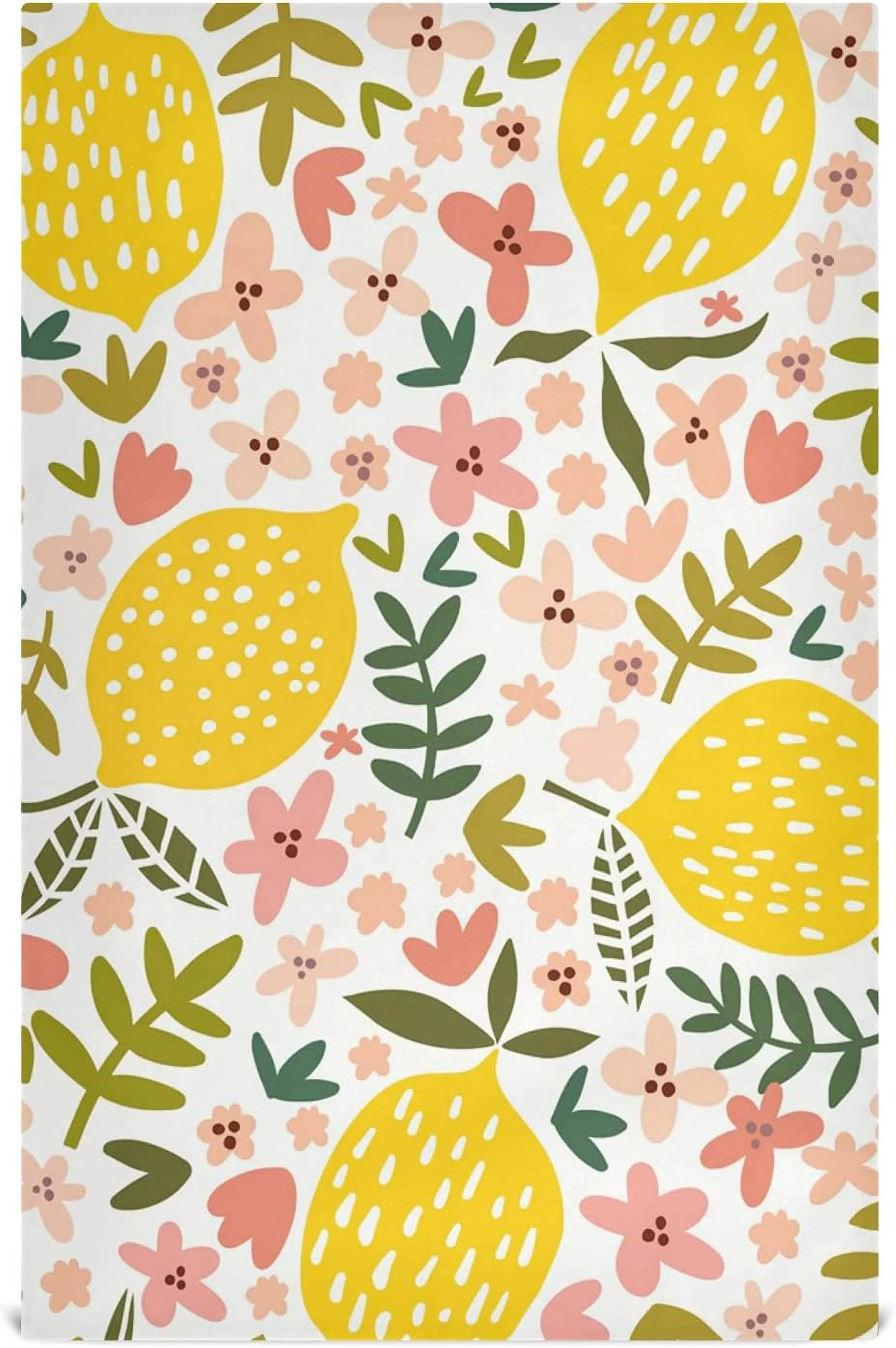 Kitchen Dish Towels, Beautiful Floral Lemon Kitchen Towels Set of 6 Super Soft Absorbent Dish Towels Set Microfiber Polyester Kitchen Dish Cloths Decorative Tea Towels, 28