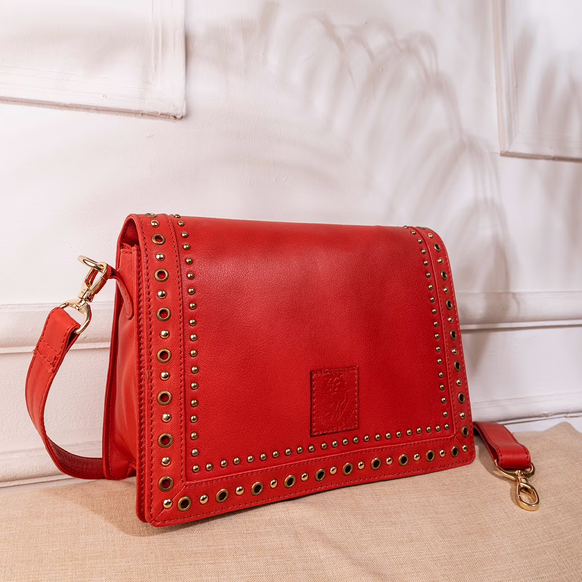 Abelardo Red Leather Sling Bag with Urban Detachable Strap