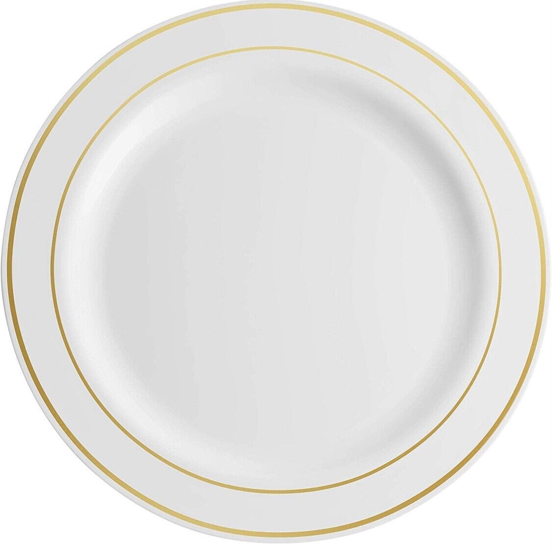Prime Disposable Gold Trim Plastic Party Plates 9'' and 6'' Heavy Duty Plates