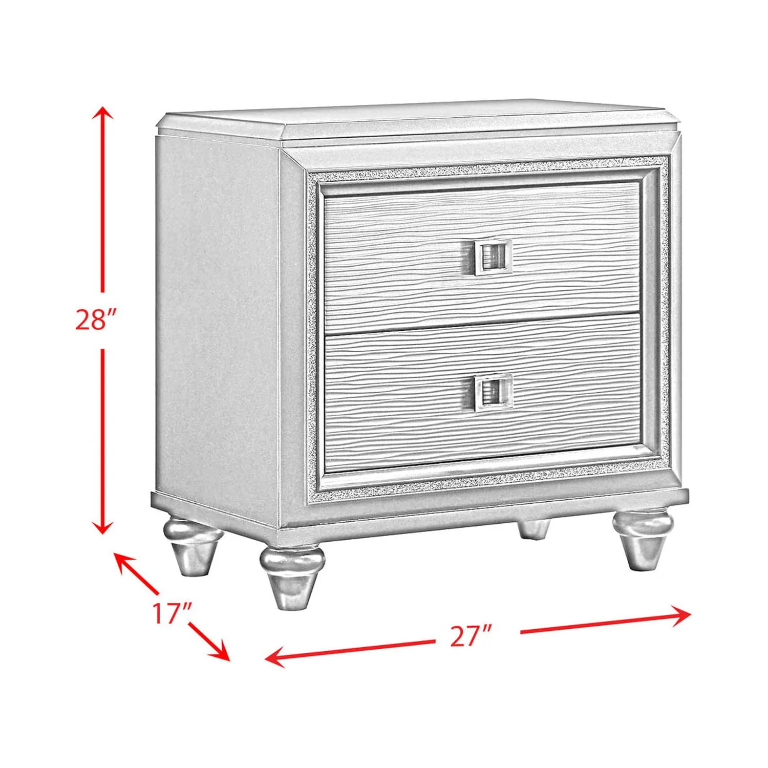 Picket House Furnishings Faris 2-Drawer Nightstand in Black