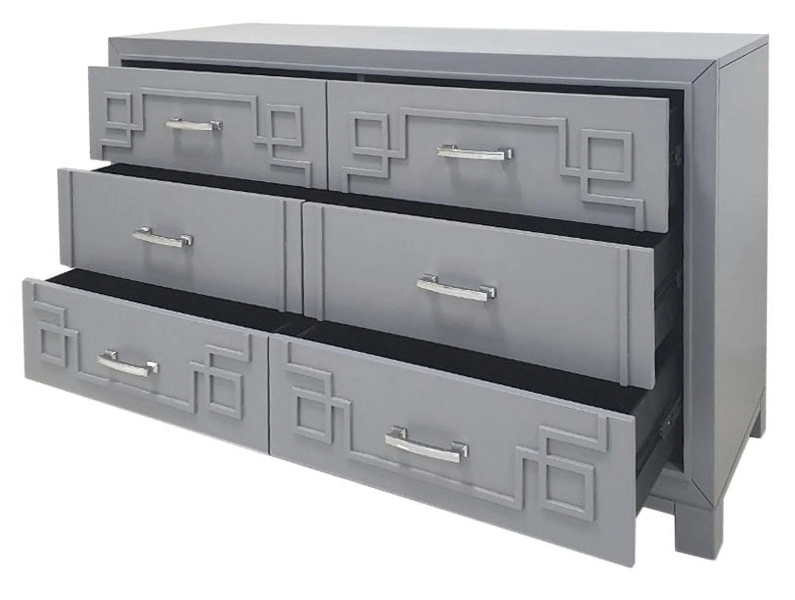 SAFAVIEH Couture Raina Glam 6-Drawer Dresser, Grey/Silver