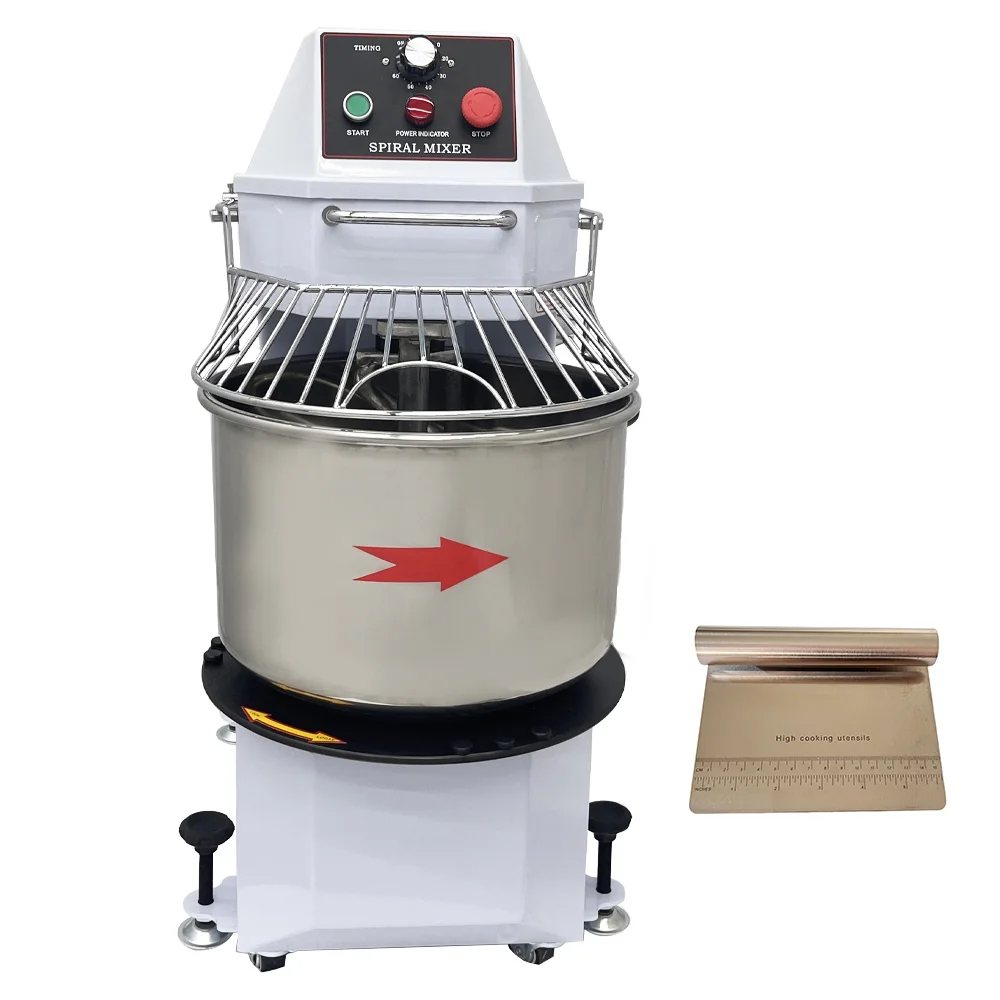 INTBUYING 20L Electric Dough Mixer Dual Rotating Dough Kneading Machine with Detachable Stainless Steel Bucket