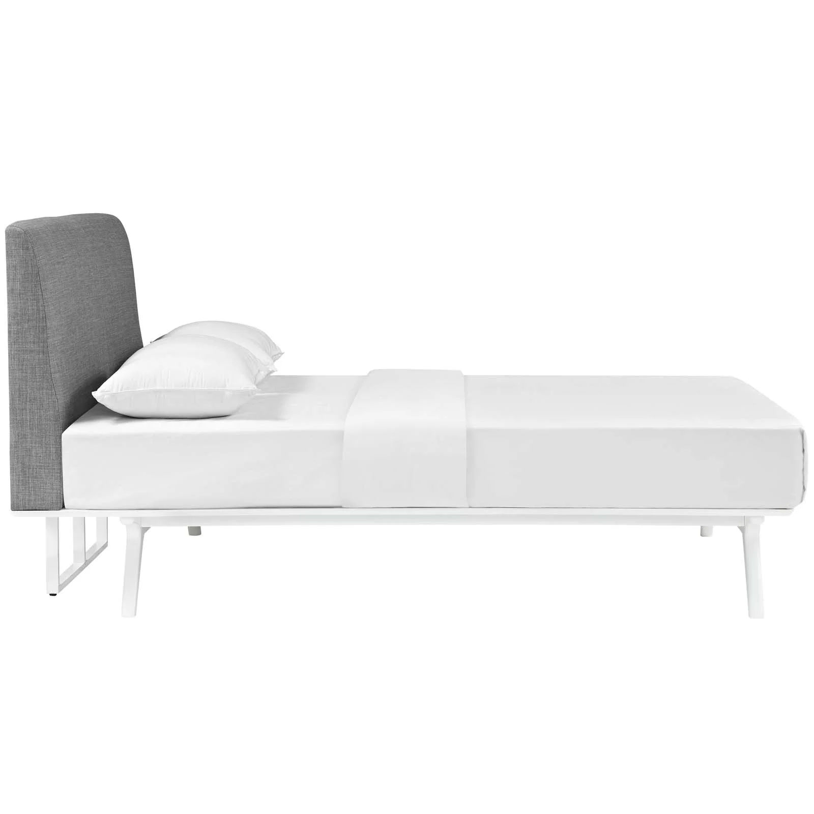 Modway Tracy King Bed in White Gray