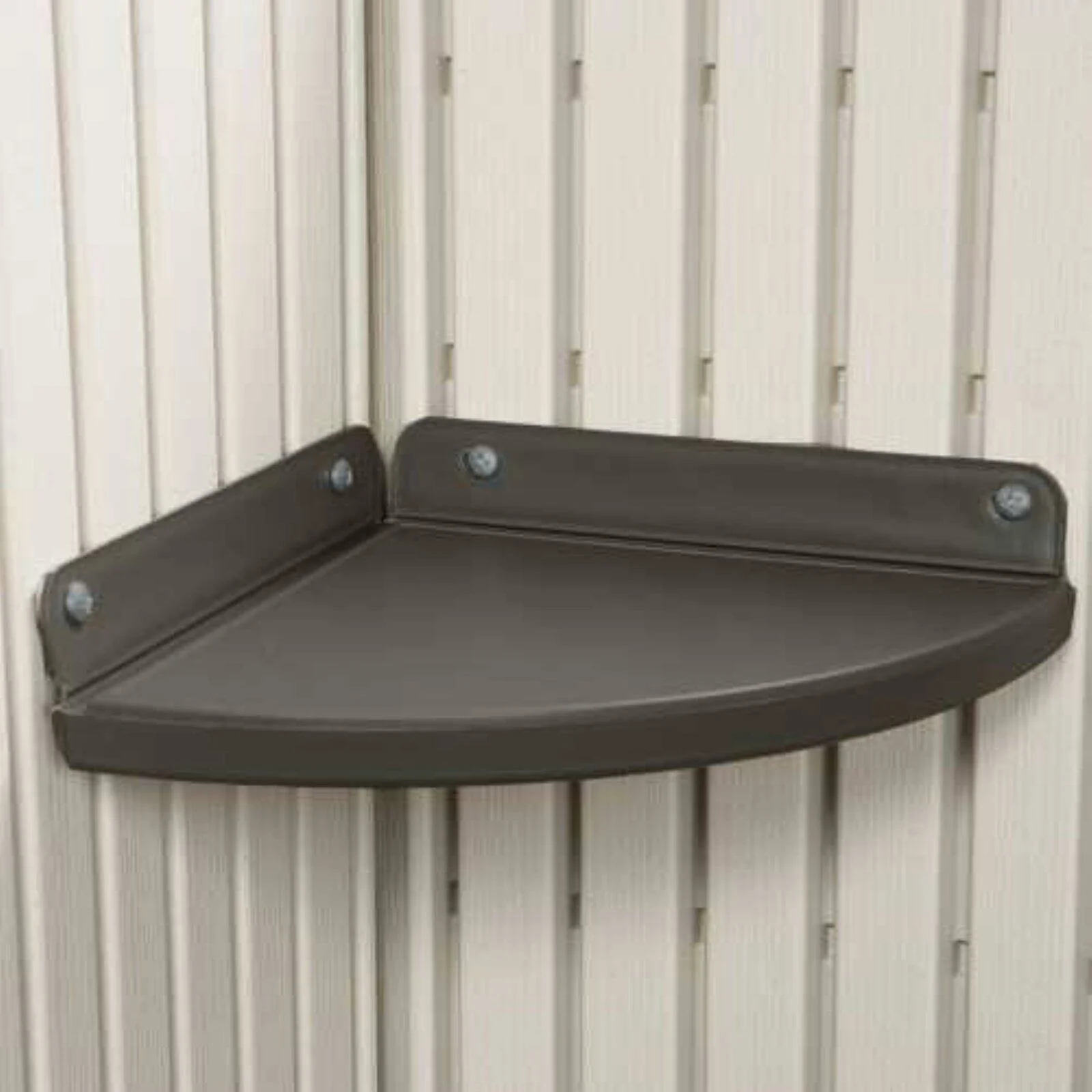 9.5 in. Corner Shelves for Lifetime Sheds - Set of 2, Brown (0110)