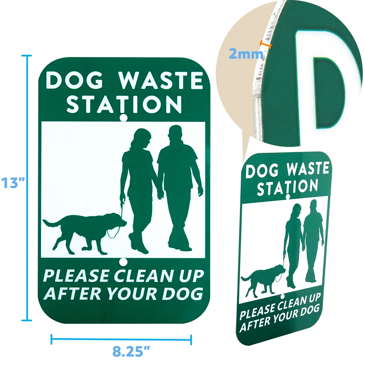 Wall Mounted Aluminum Dog Bag Dispenser with Pick Up After Your Dog Sign