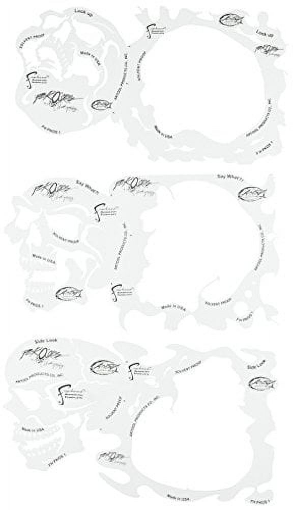 Iwata-Medea Art Tool Skullz 1 Airbrush Template (Set of 3)