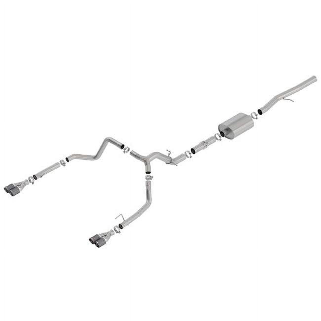 140776CF SS Cat-Back Exhaust System with Quad Rear Exit for 2019 Chevy Silverdo 1500
