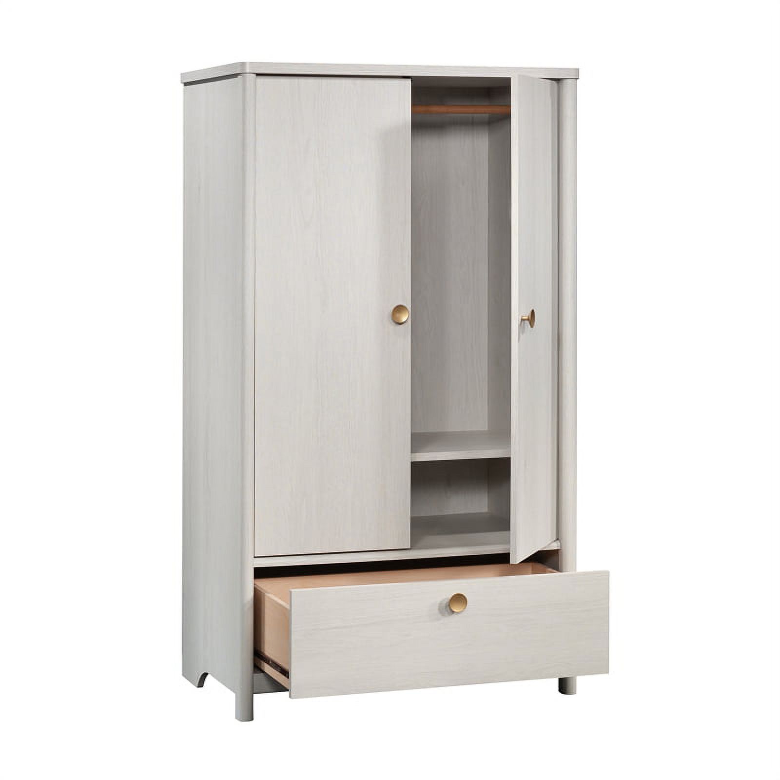Sauder Dover Edge Bedroom Armoire with Drawer, Glacier Oak Finish