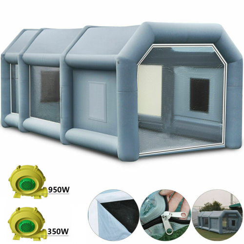 WGIA 20x10x8 Feet(2 blowers) Inflatable Spray Paint Booth Tent Mobile Car Paint US
