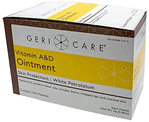 GeriCare Vitamin A&D Ointment | Skin Protectant | 5 Grams (144 Packets)