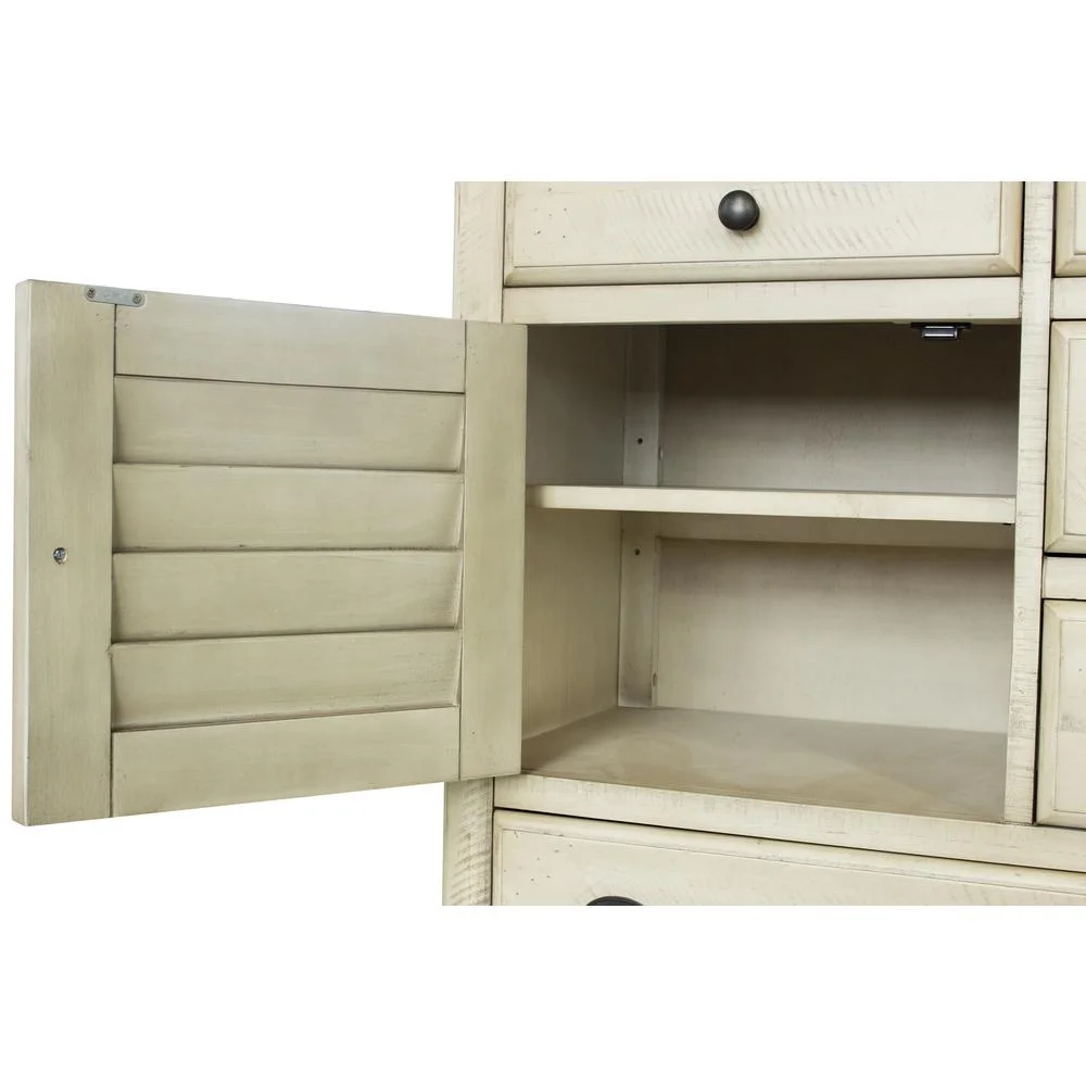 Sunset Trading Shades of Sand 5-Piece Wood King Bedroom Set in Cream Puff/Walnut