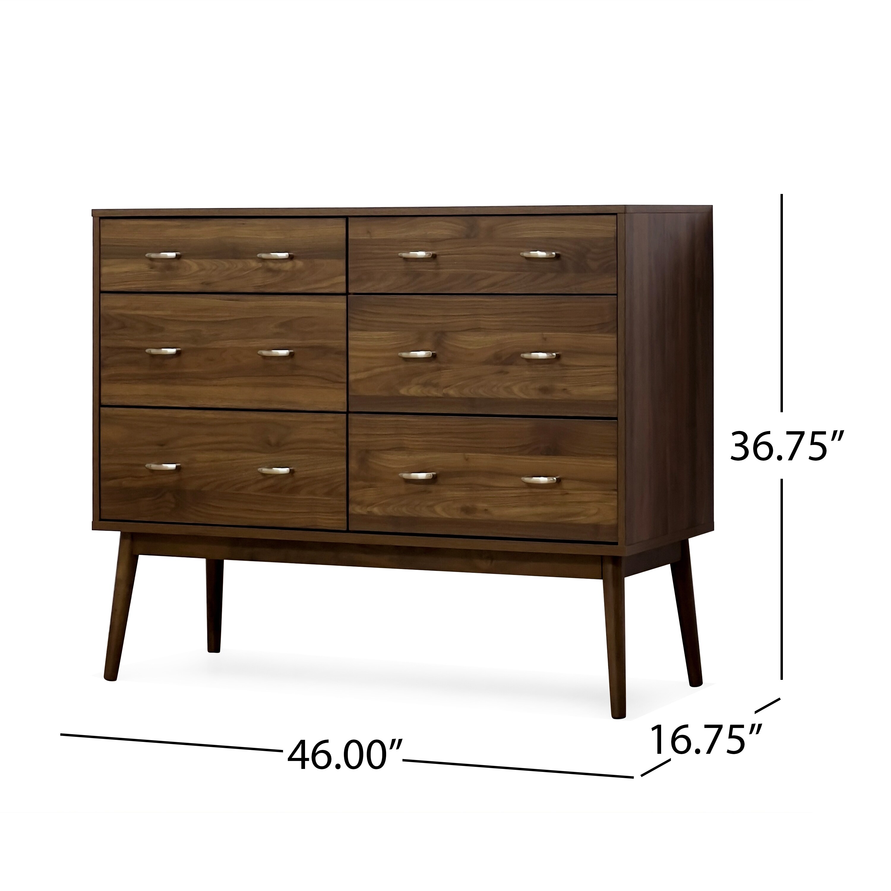 Christopher Knight Home Curtisian 6 Drawer Double Dresser by  Columbia Walnut