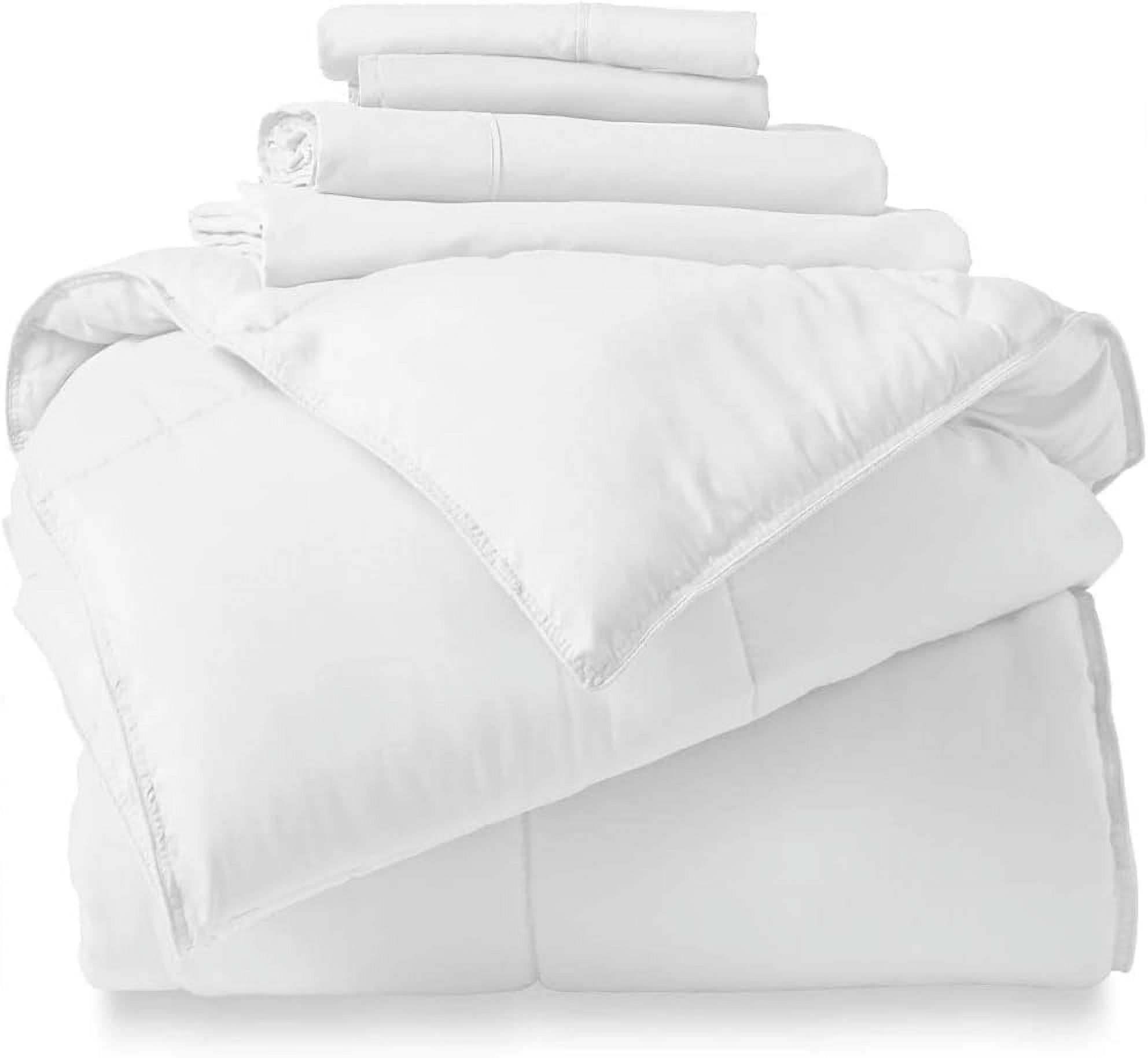 8 Piece Bed In A Bag Comforter Set Soft Complete Set Includes Bed Sheet (Queen, White)