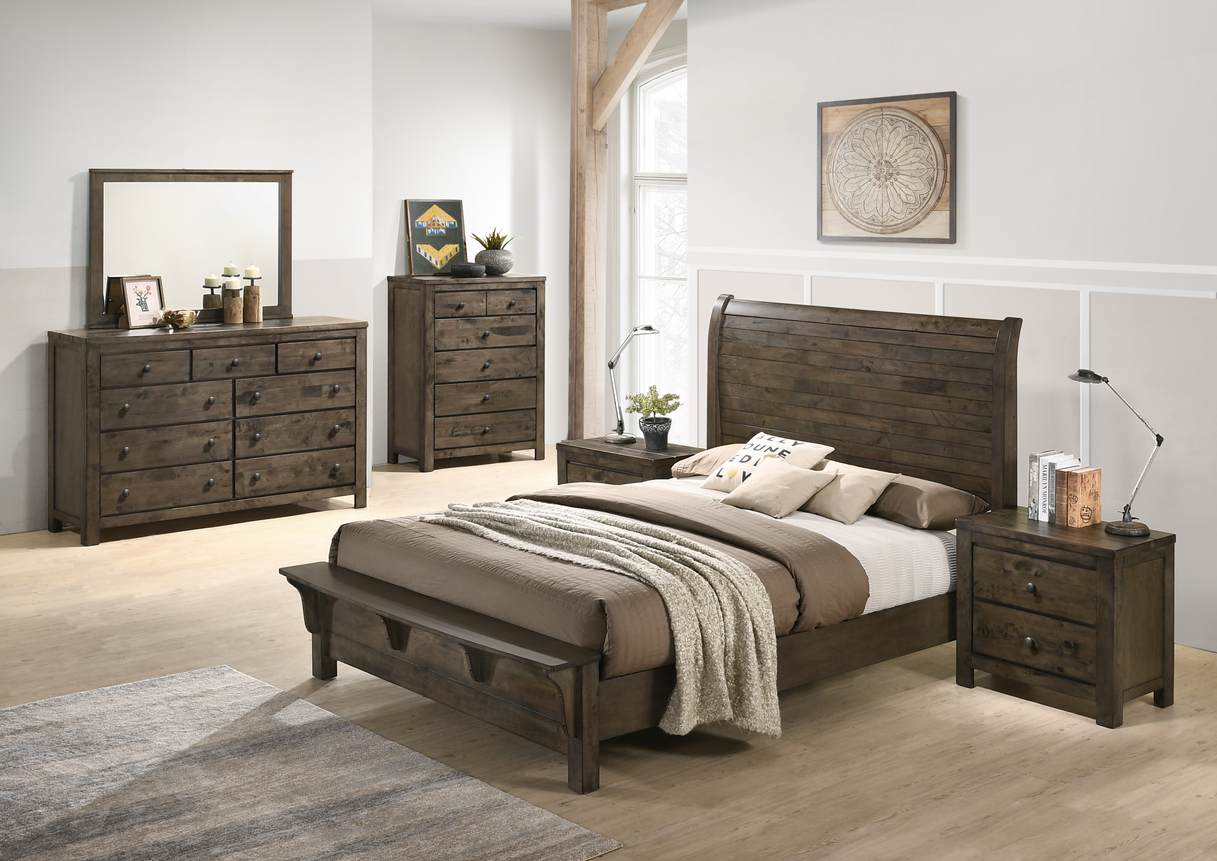 Roundhill Furniture Pavita Sleigh Bed