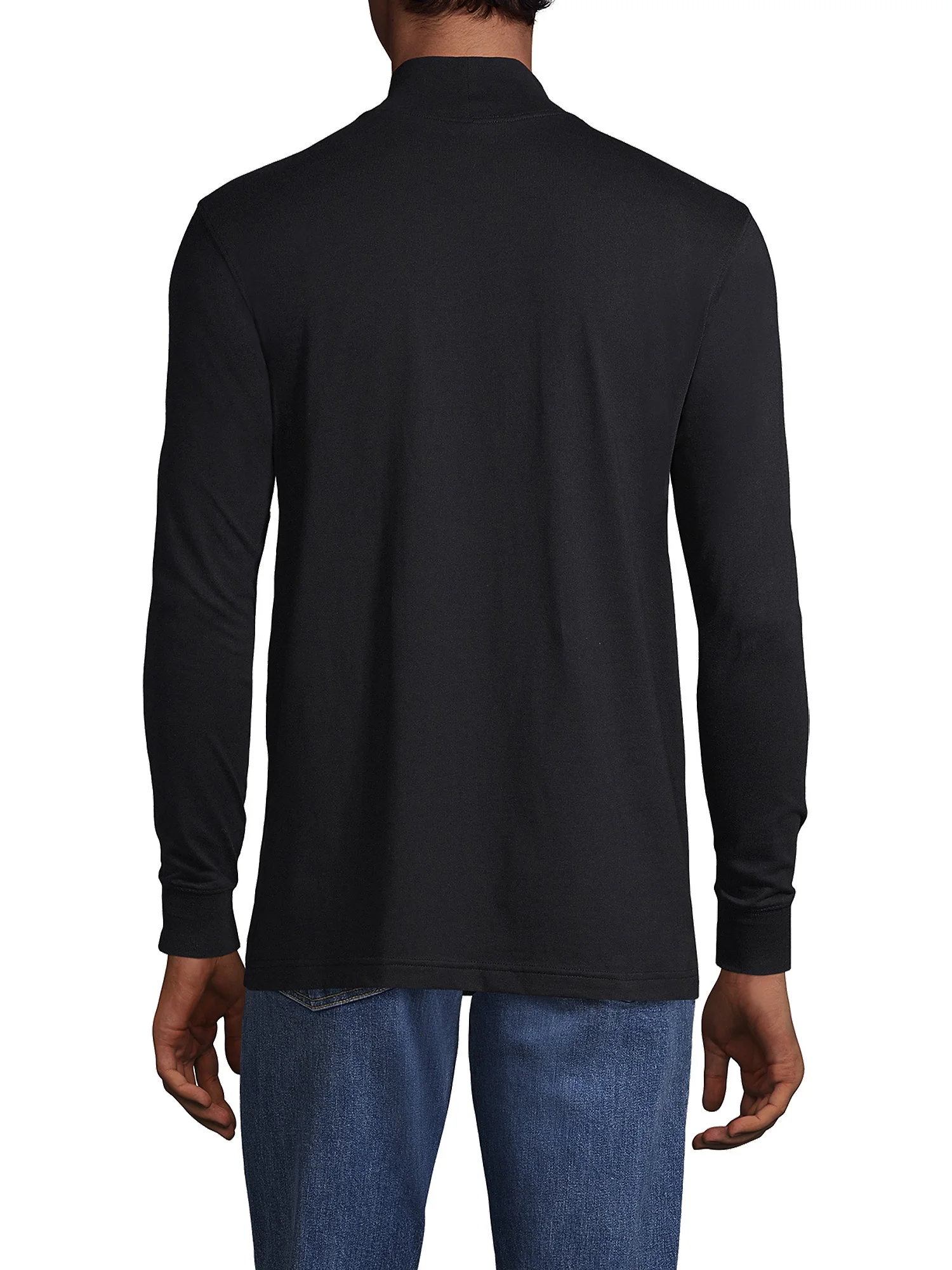 Lands' End Lands' End Men's Super-T Mock Turtleneck, BLACK, L