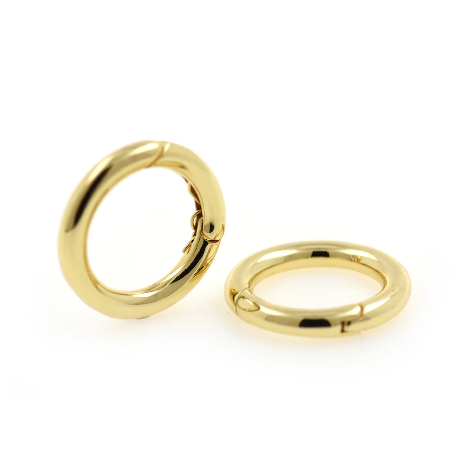 Round Spring Carabiner Clasp,18K Gold Jewelry Clasp,DIY Original Handmade Supplies 15x20mm 10Pcs