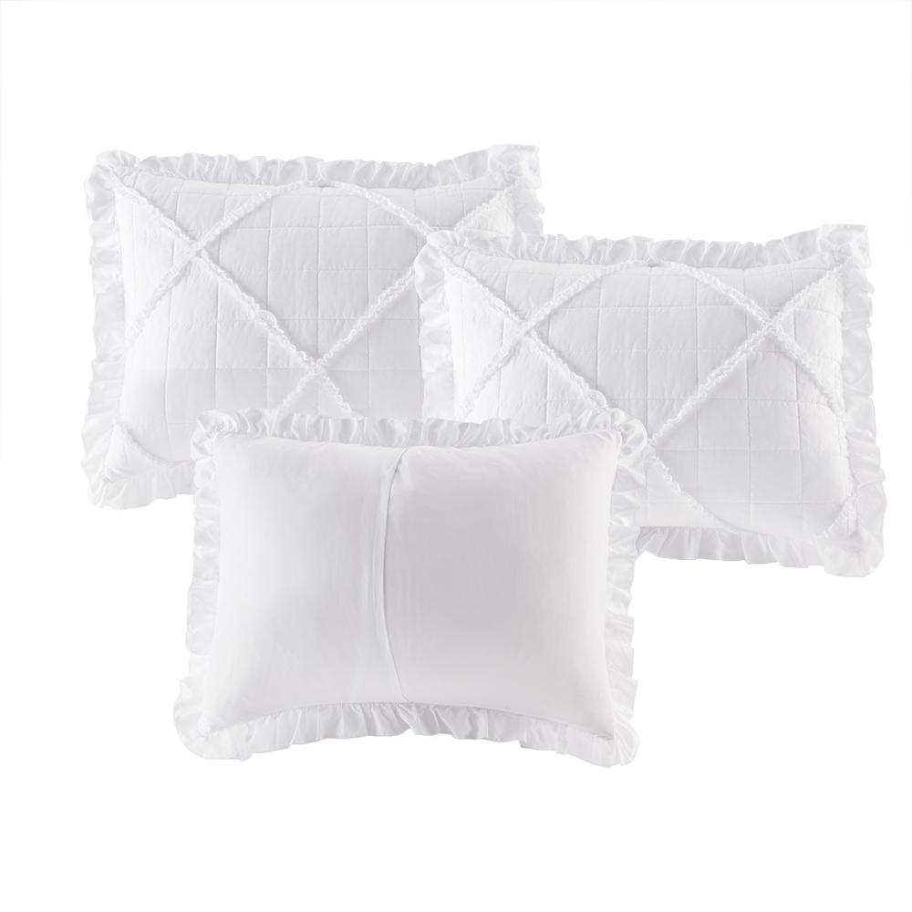White Ruffle Detail Reversible 6 Piece Daybed Set, Belen Kox
