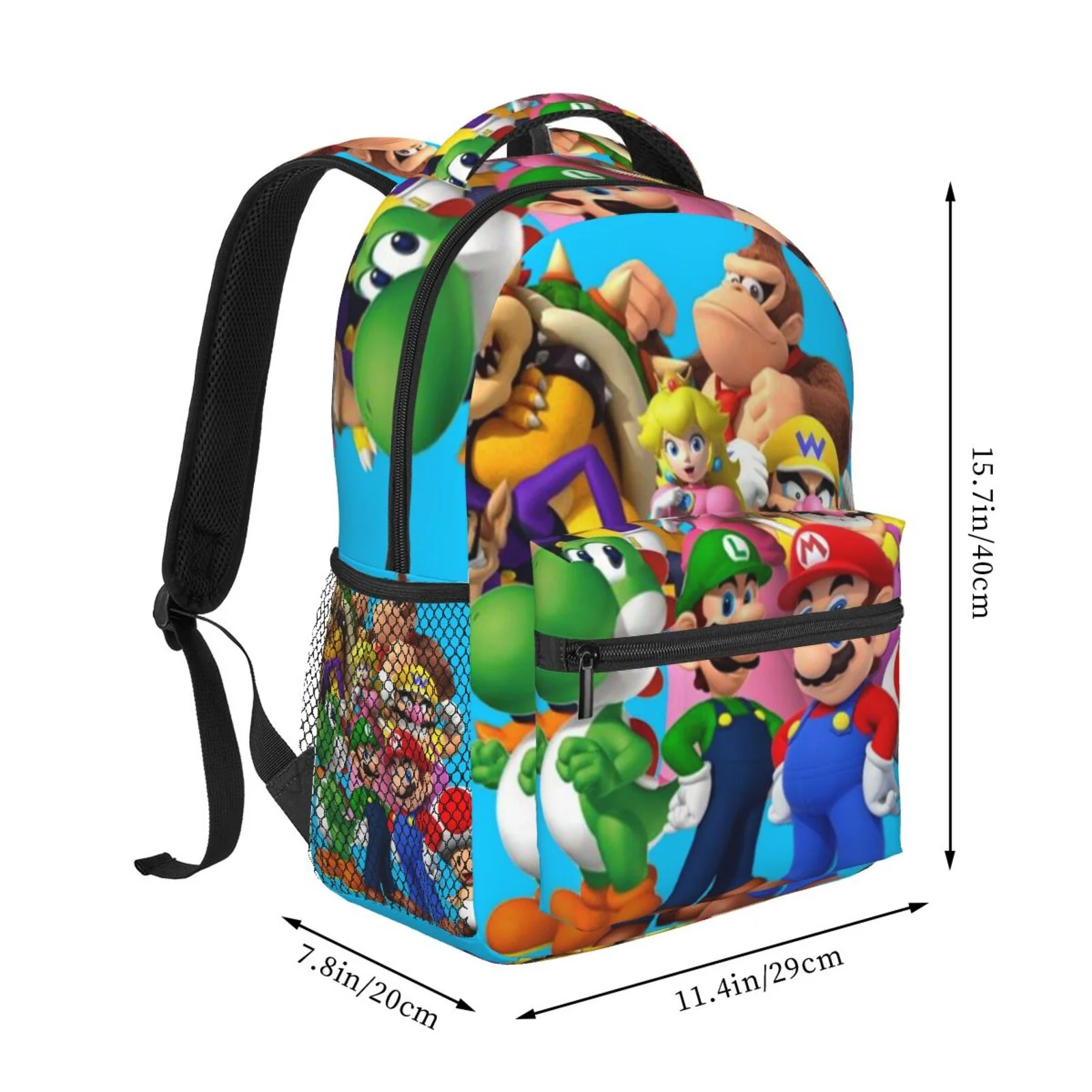 Luigi Super Mario Brother Adjustable Laptop Backpack School Student Book Bag Satchel Rucksack Shoulders Daypack For Adult And Kids