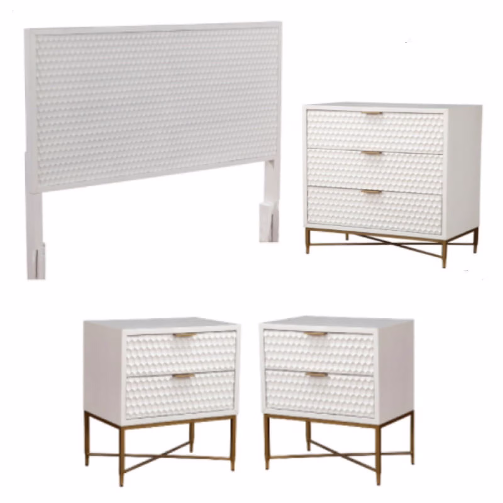 Home Square 4 Piece Set with Nightstand California King Headboard & Accent Chest