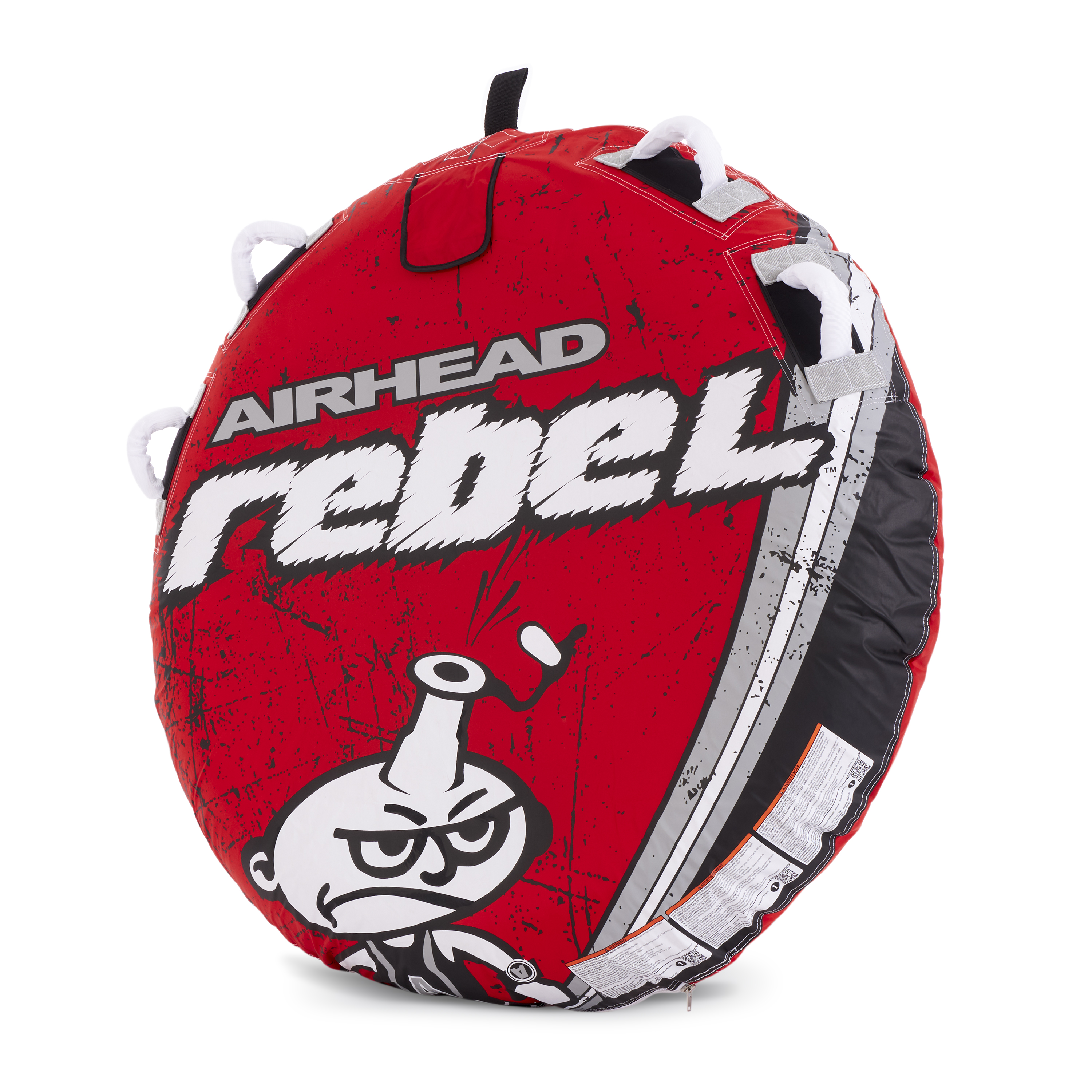 Airhead Rebel 54In 1 Person Red Towable Tube Kit w/ Rope and 12V Pump (2 Pack)