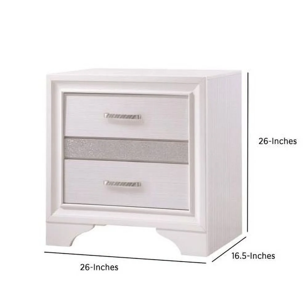 Miranda 2-drawer Nightstand Tray White
