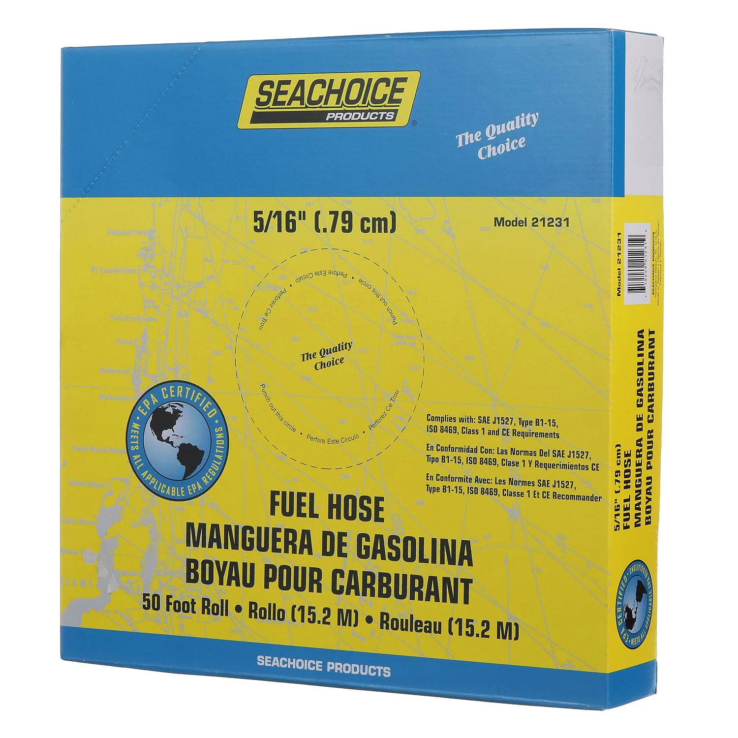 Seachoice Fuel Hose EPA Compliant, For Repair and Replacement on Outboard Engines, Type B1-15