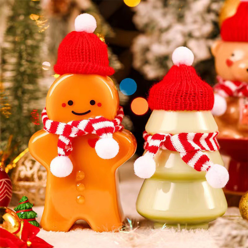 10pcs Christmas Bottles Xmas Gingerbread Man Candy Jars Juice Bottles 500ml