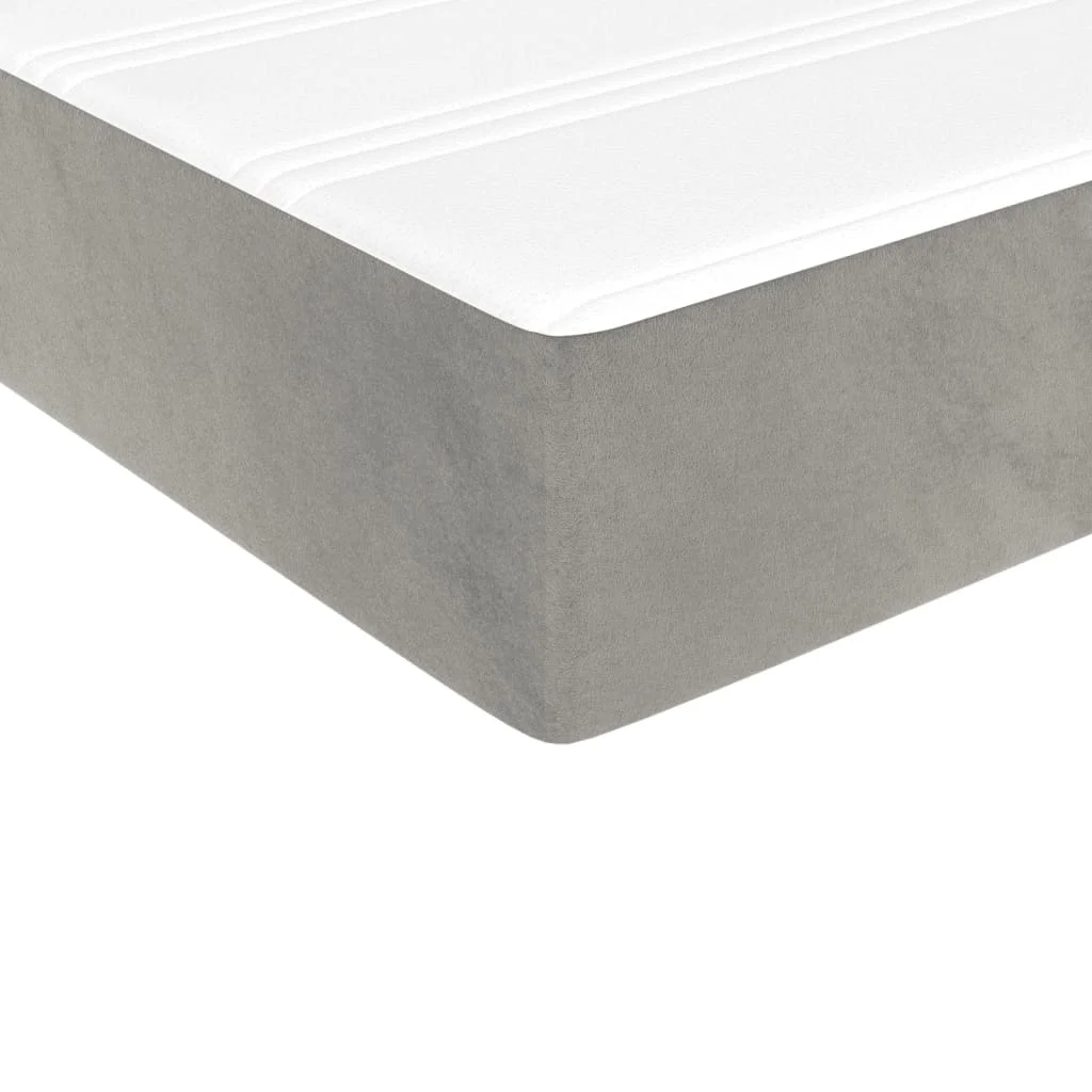 Box Spring Bed with Mattress Light Gray 59.8