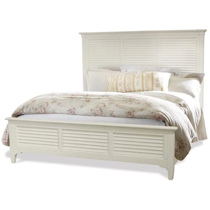 Riverside Furniture Myra King Panel Bed in Paperwhite