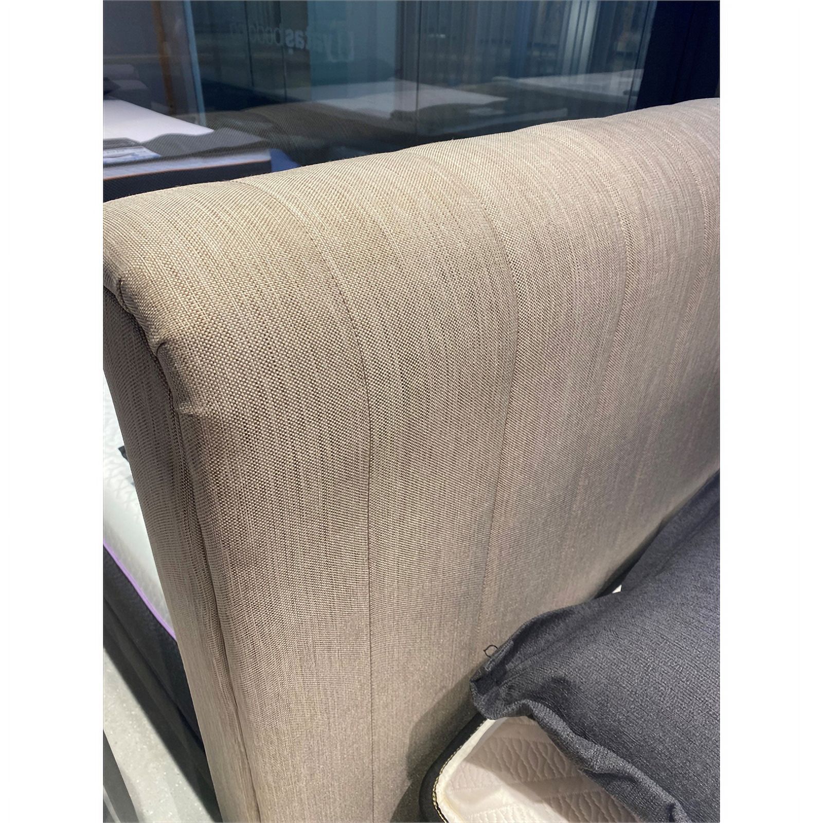 Yatas Bedding Somni Contemporary Wood & Fabric King Size Headboard in Beige