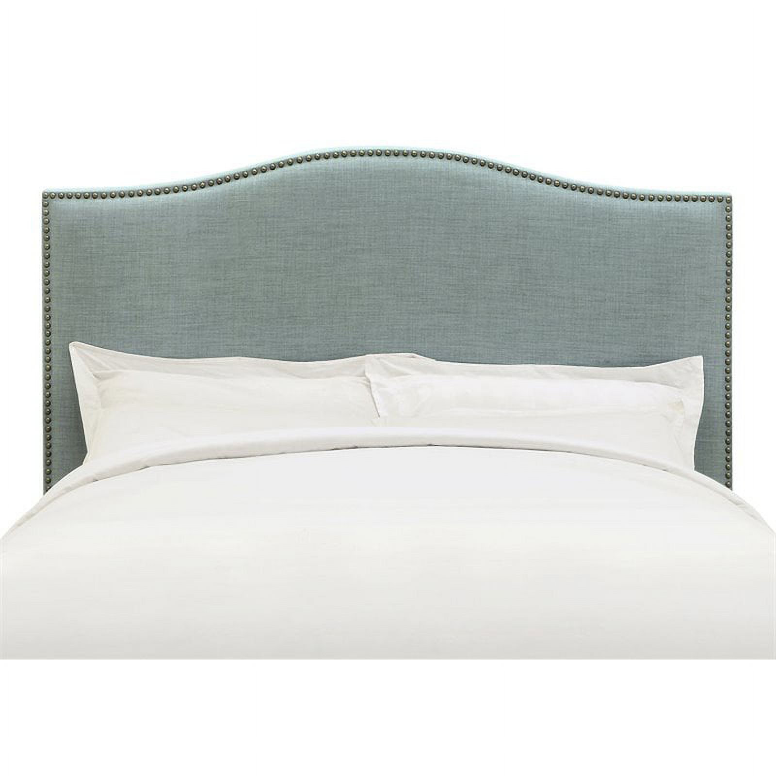 Bowery Hill Traditional Wood Camelback Queen Panel Headboard in Blue bird