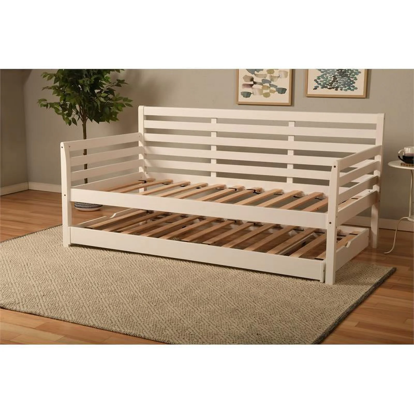 Home Square 3-Piece Set with 2 Daybed Mattresses and Daybed in White