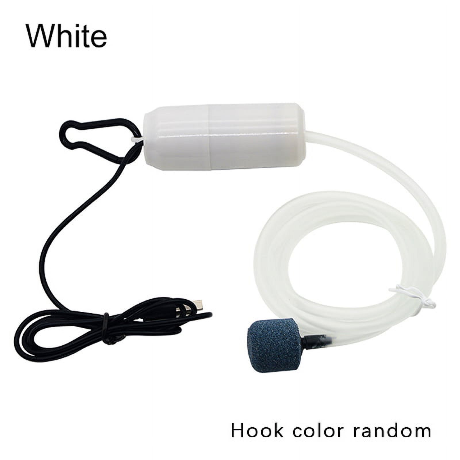 (White) Aquarium Oxygen Gas Pump USB Fish Tank Small Aerator Air Compressor Mini