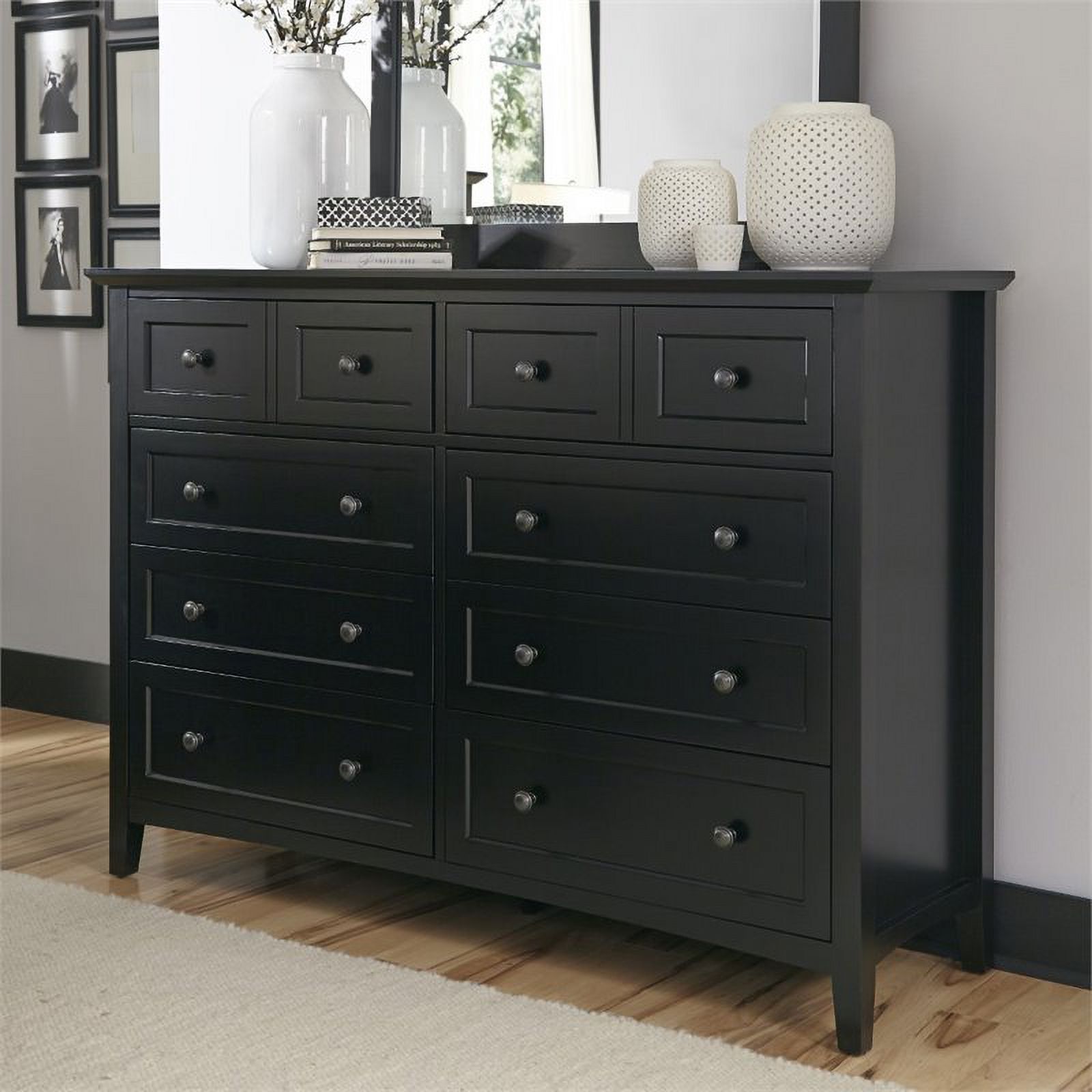Bowery Hill 8 Drawer Dresser in Black