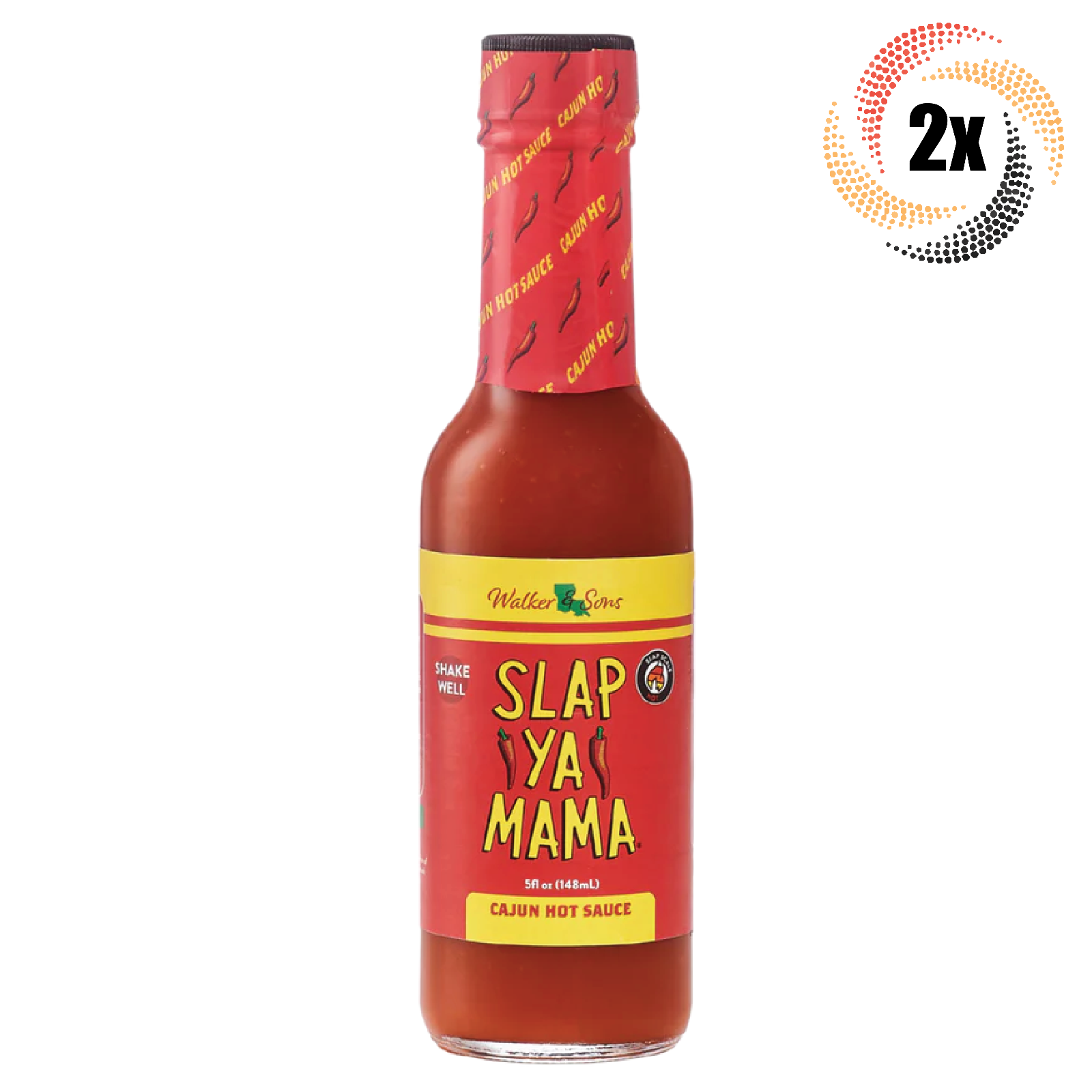 2x Bottles Walker & Sons Slap Ya Mama Original Cajun Pepper Hot Sauce | 5oz