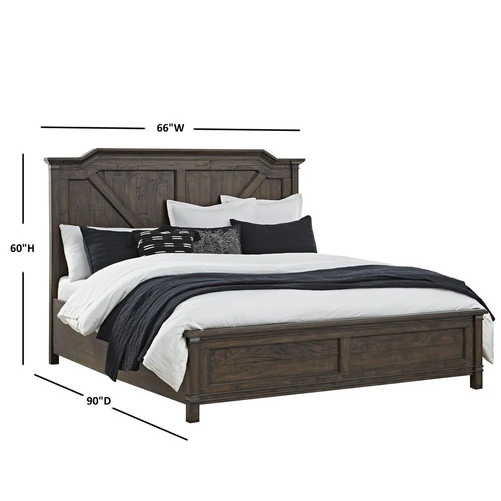 American Woodcrafters Farmwood Rustic Brown Wood Queen Panel Bed