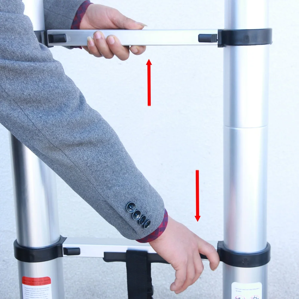 Dayplus Telescoping Ladder 20ft 6.2M Aluminum Extension Attic Loft Ladder with 2 Detachable Hooks