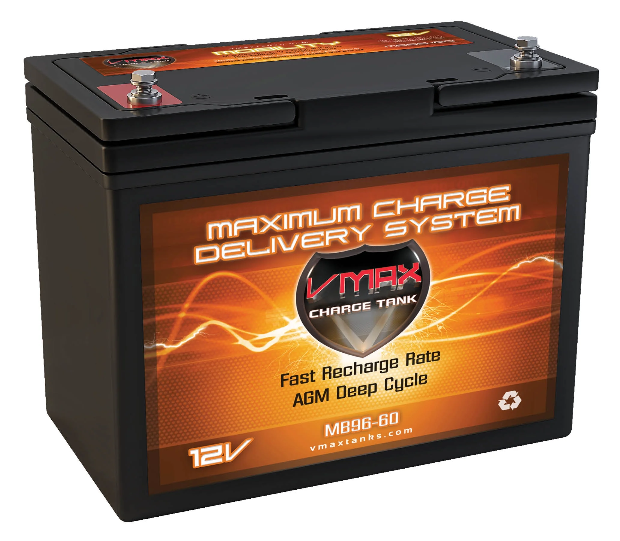 VMAXMB96 AGM Group 22 Deep Cycle Battery Replacement for Dalton Tacahe PC2450 TILT 12V 60Ah Wheelchair Battery