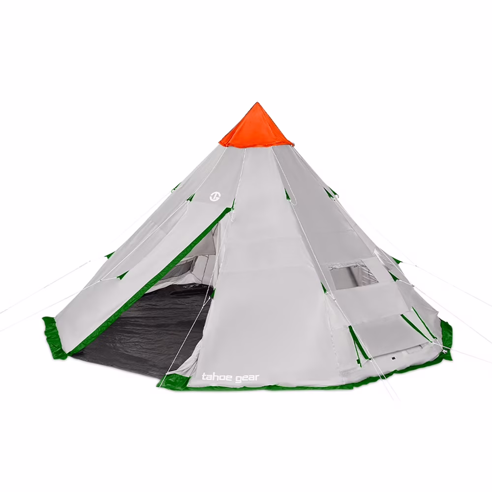 Tahoe Gear Bighorn XL 18 x 18 Feet 12 Person Teepee Cone Shape Camping Tent