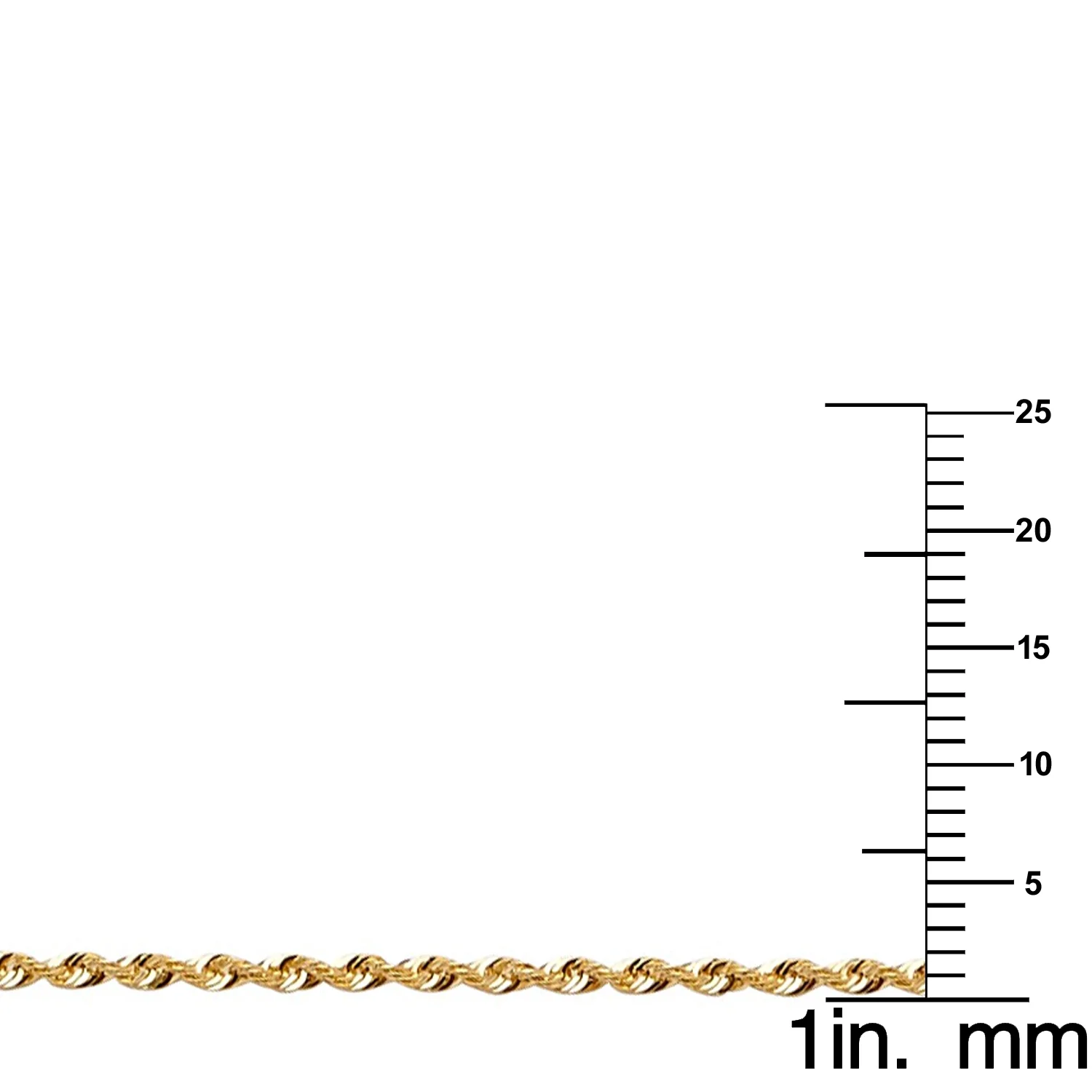 Precious Stars 14K Yellow Gold 1.9-mm Thin & Dainty Diamond-cut Hollow French Rope Chain