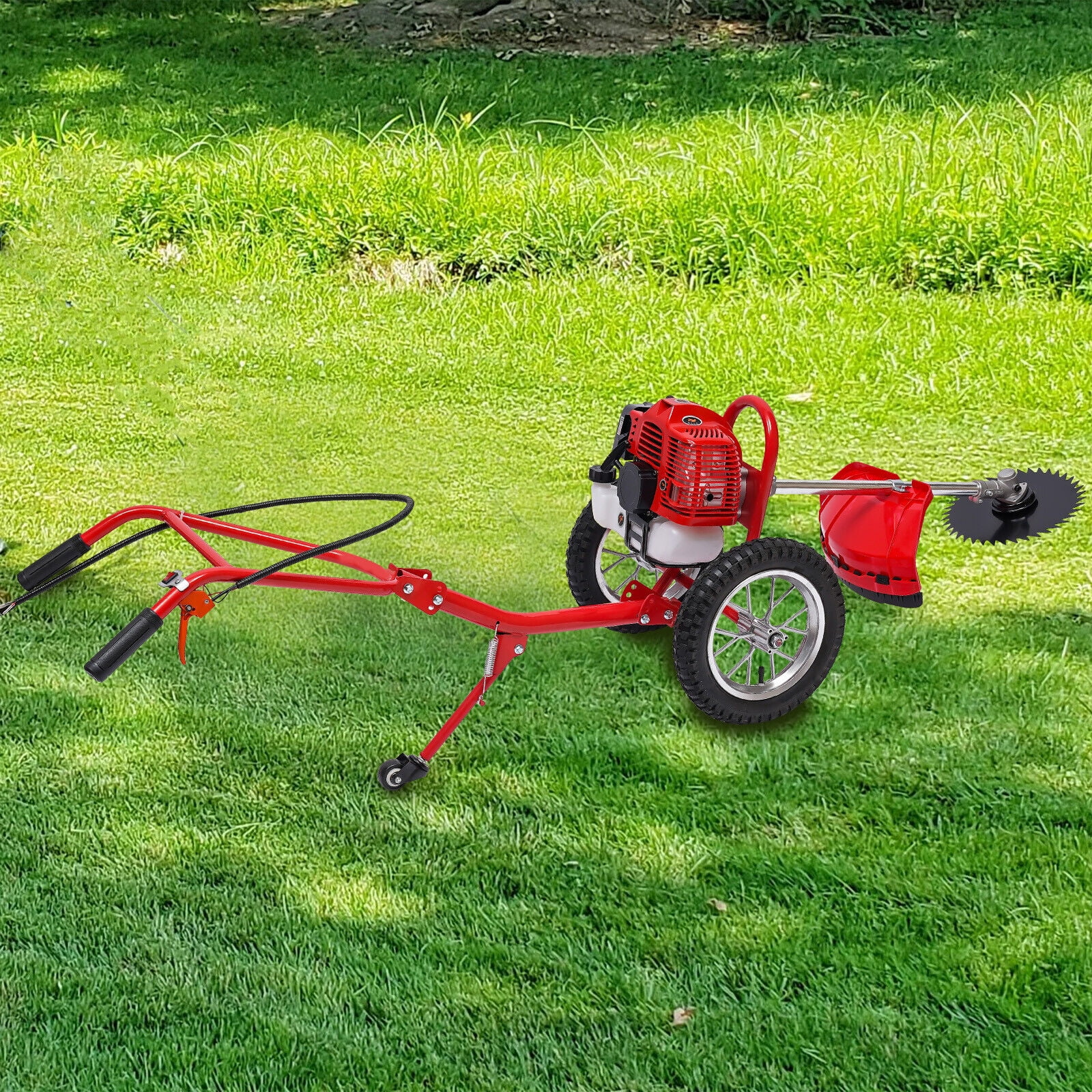 Hand Push Type Grass Cutter Lawn Mower Trimmer Gasoline Brush Cutting Machine