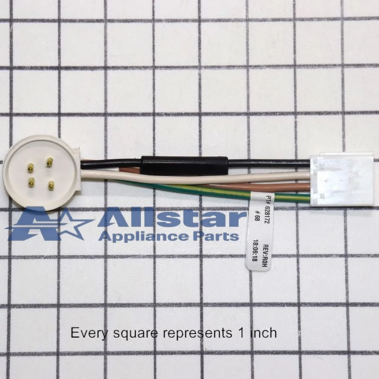 Whirlpool Refrigerator Ice Maker Round Wire Harness WP628172