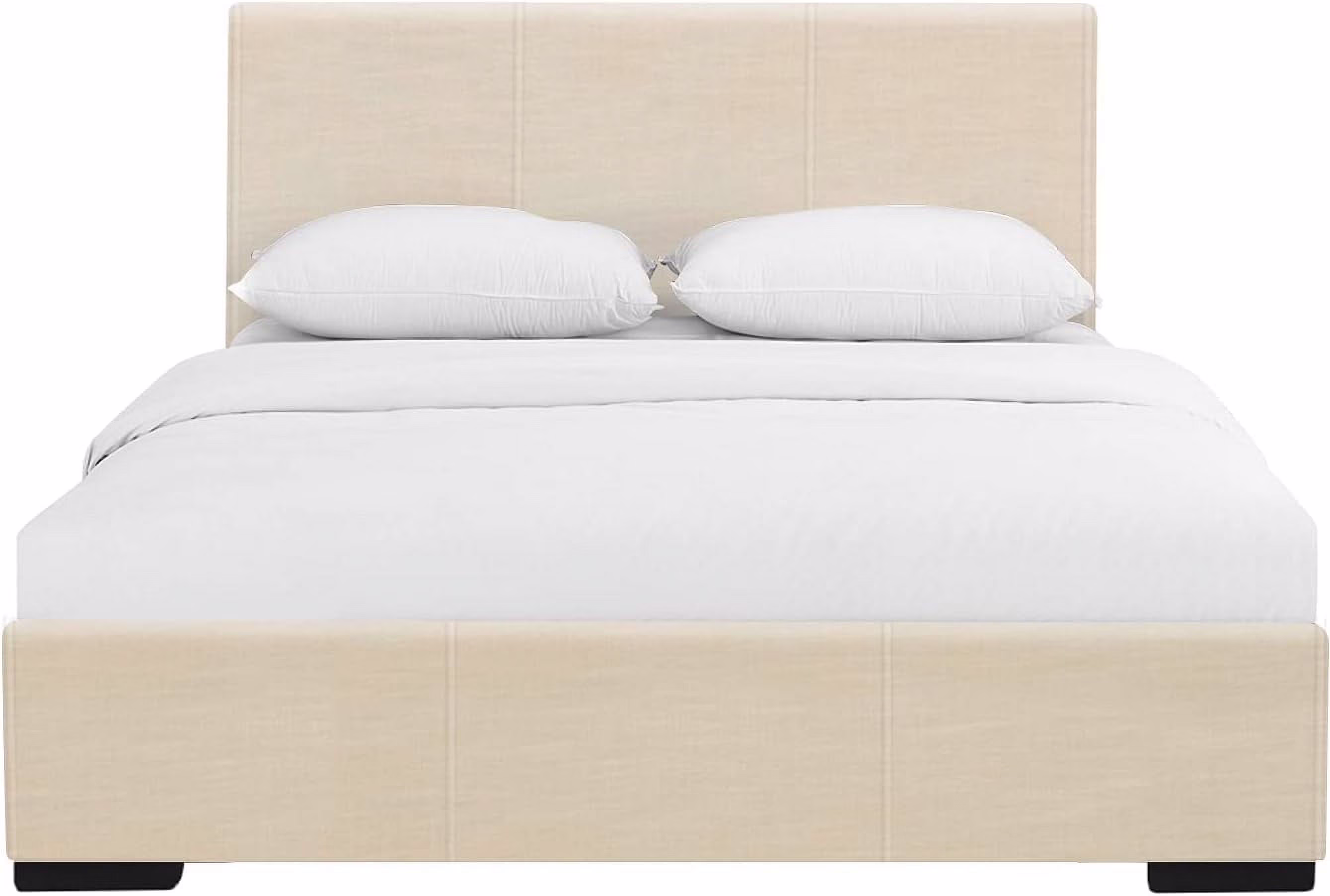 Hindes Upholstered Platform Bed Frame | Low-Profile Bed With Full Slat Support System – No Box Spring Needed, Easy Assembly | Beige, Full