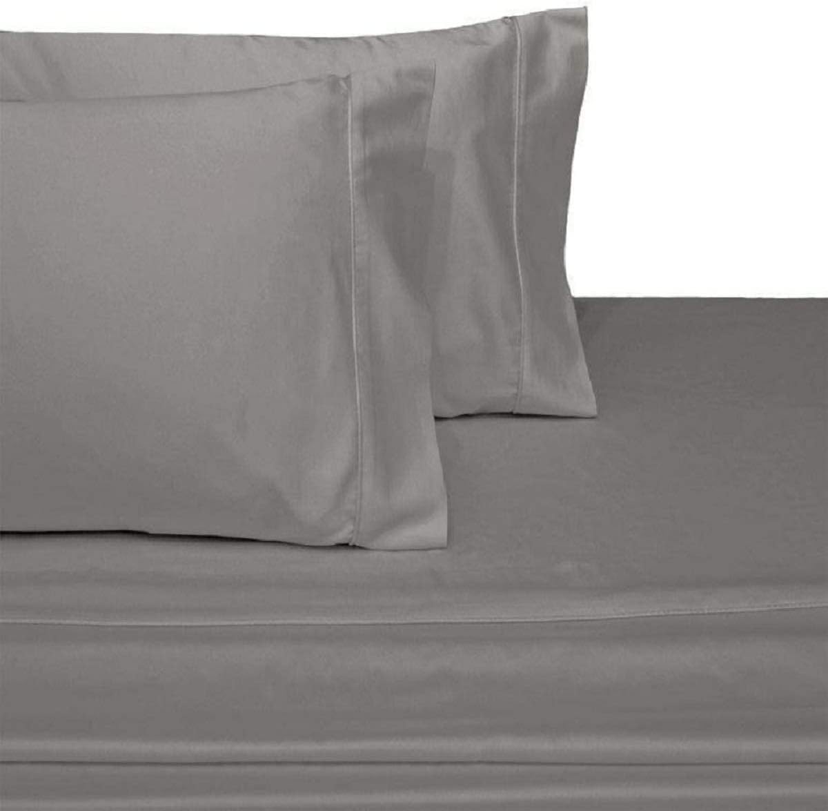 Solid Grey Queen Size Microfiber Attached Waterbed With Pole Attachment. Pole Not Included