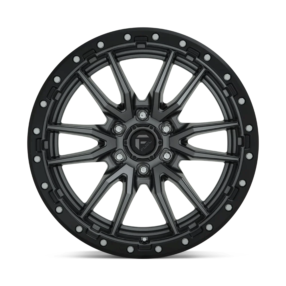 Fuel 1PC Aluminum Rim D680 REBEL 20X10in Matte Gun Metal Black Bead Ring Finish, D68020008947